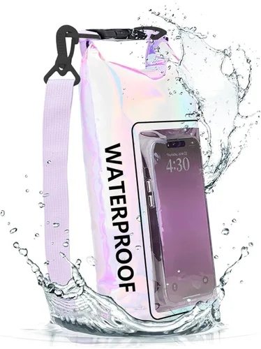 Vista 19 de Bolsa impermeable 2 en 1 para acampar al aire libre, playa, bolsa a prueba de arena, mochila impermeable para teléfono celular, accesorios
