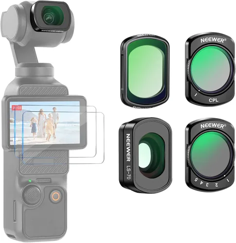 Vista 15 de NEEWER Juego de filtros ND compatibles con DJI Osmo Pocket 3 Creator Combo Accesorios, lente gran angular + ND2-32 variable + CPL + filtro