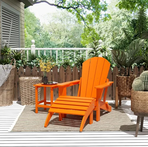 Vista 42 de WestinTrends Malibu - Silla de salón para exteriores, juego de 2 sillas Adirondack con otomana, sillas plegables de madera de polietileno para todo