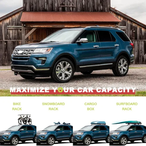 Vista 6 de KINGGERI Barras transversales de techo de 220 libras compatibles con Ford Explorer 2016 2017 2018 2019 (Limited/XLT/Sport/Platinum), barras