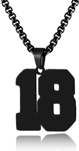 Vista 31 de Collar de Número Dorado para Hombre, Cadena de Acero Inoxidable con Colgante de Número para Atletas, Joyería Deportiva Personalizada para Niños