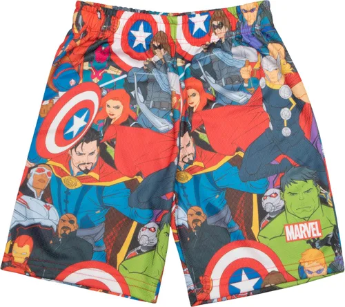 Vista 4 de Marvel Avengers Superheroes - Juego de 3 piezas de camiseta de manga corta, pantalones cortos y pantalones deportivos para niños, paquete de 3