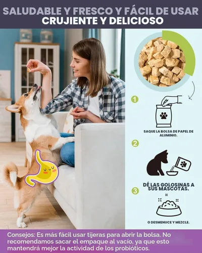 Vista 5 de NATURE TARGET Probióticos para perros, sabor a salmón, 120