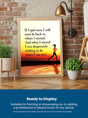 Vista 4 de Arte de pared motivacional If I Quit Now - Arte de pared con citas modernas de fitness y ejercicio, arte de pared para gimnasio, hogar, estudio
