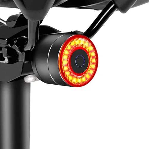 Vista 7 de Padonow Smart Bike Tail Light: Auto On/Off Rear Bicycle Flashlight Ultra Bright Back Brake Light High Lumen Daytime Strobe USB Rechargeable Safety