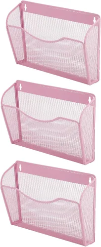 Vista 15 de EASEPRES Organizador de archivos colgante de malla de un solo bolsillo, soporte vertical para archivador de revistas, cesta de montaje, carpeta