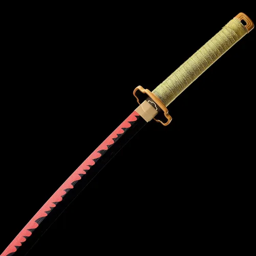 Vista 12 de ziqing Espada samurái de anime hecha a mano, espada Agatsuma Zenitsu, espada Kamado Tanjirou, espada Rengoku Kyoujurou de 41 pulgadas, varios