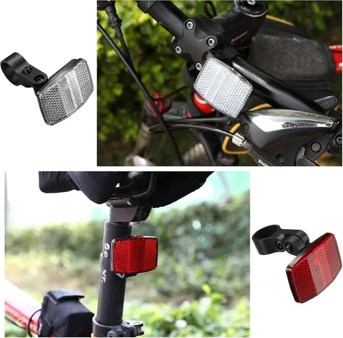 Vista 3 de Maitys Kit de 6 reflectores delanteros y traseros para bicicleta
