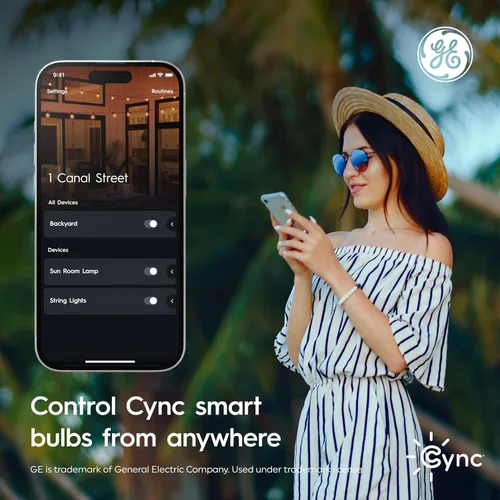 Vista 6 de Cync GE Direct Connect - Bombillas LED inteligentes A21, luces inteligentes que cambian de color, compatibles con la materia, compatibles con Alexa