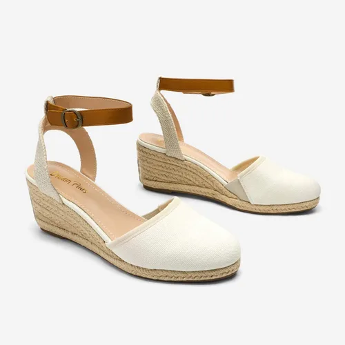 Vista 3 de DREAM PAIRS Sandalias de tacón de cuña con correa de tobillo y punta cerrada para mujer