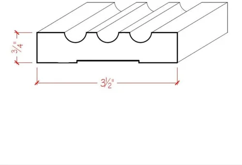 Vista 3 de EWCA46 Estriado 3-1/2" Ancho x 3/4" Carcasa Sin Terminar, Cereza, 42