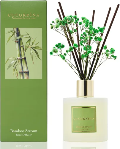 Vista 2 de Difusor de Varillas Cocorrína - Difusor Aromatizante con Aroma de Arroyo de Bambú con 8 Varillas, Difusor de Fragancia para Hogar, Decoración