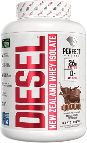 Vista 17 de PERFECT SPORTS Diesel 100% aislado de proteína de suero de Nueva Zelanda Endulzado con stevia, sin ingredientes artificiales, apto para dieta keto