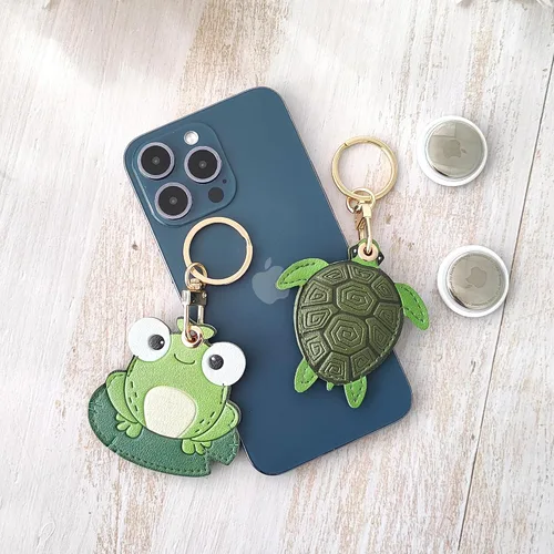 Vista 24 de CATCH ON Paquete de 2 fundas de cuero para Airtag para llavero, bonitos accesorios Kawaii adecuados para Airtag