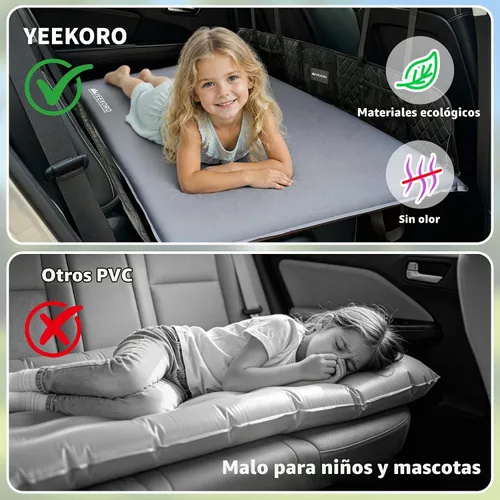 Vista 4 de Colchón de aire para automóvil, colchón de aire autoinflable para SUV con espuma viscoelástica para campamento, cama de campamento ultraligera