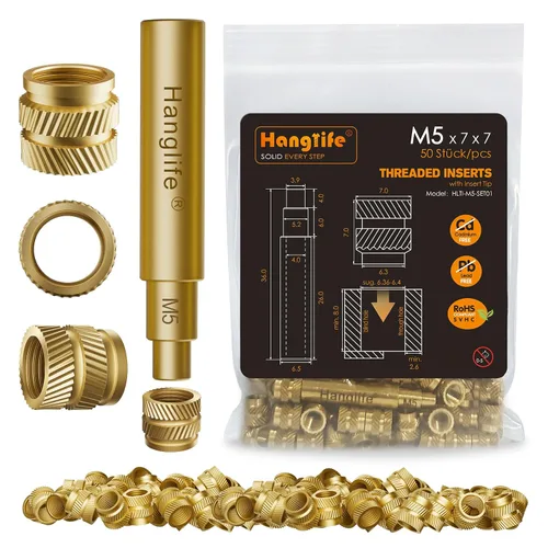 Vista 10 de HANGLIFE M2 Insertos Roscados de Ajuste Térmico con Punta de Inserción, Inserto de Juego de Calor para Componentes de Impresión 3D y Piezas