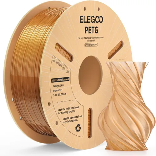 Vista 24 de ELEGOO Filamento PETG para impresora 3D de 0.07 in, color negro, 8.8 lbs