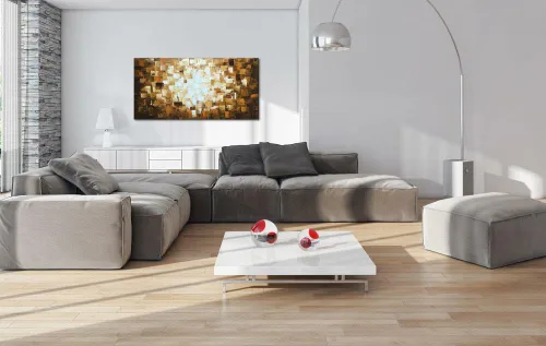 Vista 9 de Pinturas al óleo abstractas texturizadas pintadas a mano sobre lienzo, arte de pared moderno para decoración de sala de estar, dormitorio, oficina