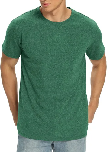 Vista 56 de NITAGUT Camiseta clásica de algodón para hombre con cuello redondo
