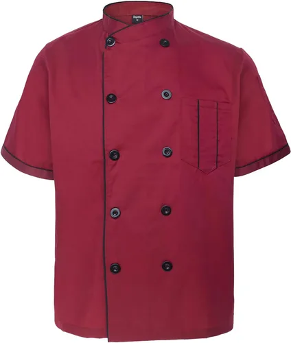 Vista 12 de TopTie - Bata de chef unisex de manga corta Negro