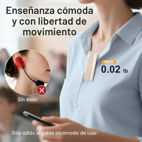Vista 2 de PRUNUS A10 Amplificador de voz inalámbrico con micrófono Lavalier