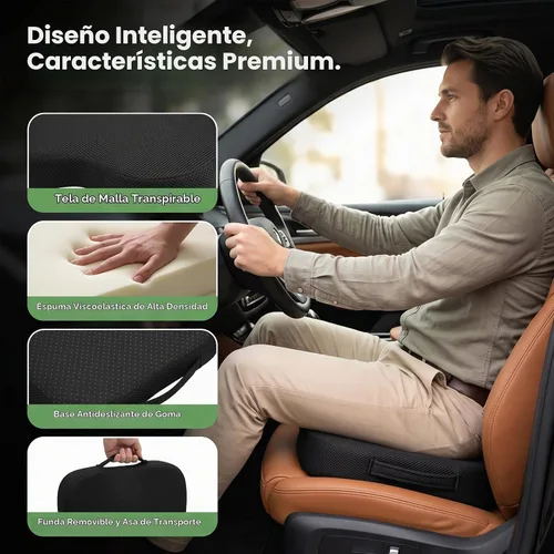 Vista 7 de Cojín de asiento de gel para asiento largo de cadera para asiento de coche de oficina