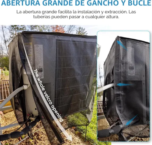Vista 4 de Joiish Fundas de aire acondicionado para exteriores, malla completa con parte superior impermeable desmontable, transpirable y para todas
