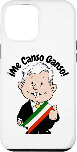 Vista 25 de Carcasa para iPhone 16 AMLO Amlito Me Canso Ganso Divertida y linda caricatura mexicana Muñeco