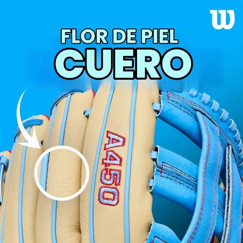 Vista 7 de Wilson A450 Adult + Youth Baseball Glove + Mitt Sizes 10.75" - 12" Right + Left Hand Throw Multiple Styles