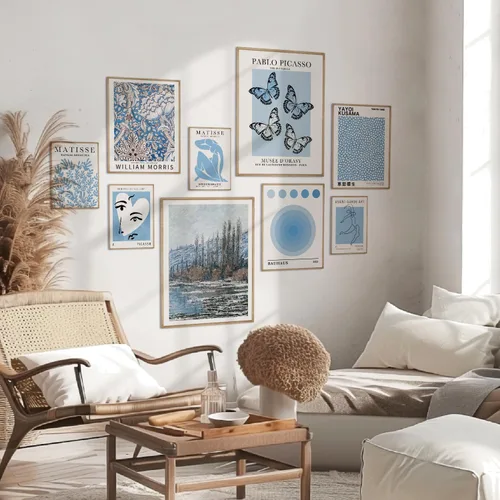 Vista 4 de Dodger - Póster artístico para pared, juego de 9 pósteres abstractos de Matisse para exposición, decoración retro para dormitorio, sala de estar