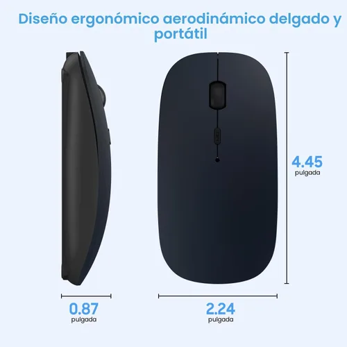 Vista 6 de SUNGI Ratón Bluetooth para laptop, MacBook, iPad, Android, PC, recargable, silencioso, inalámbrico, compatible con Windows/Linux/Tablet, negro