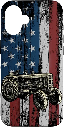 Vista 32 de Patriotic Tractor American Flag Tractor Farm Gift Farmer Case for iPhone 17