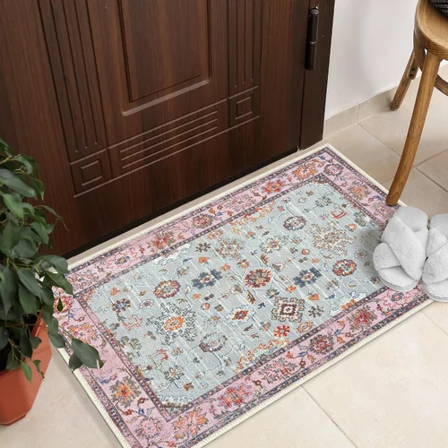 Vista 224 de GLN Rugs Traditional Collection - Alfombra de felpilla lavable a máquina, tradicional lavable, antideslizante, alfombra de felpilla de pelo corto