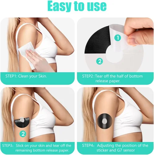 Vista 6 de YOUSHARES Dexcom - Parches adhesivos G7 (20 unidades) - 7-14 días de larga estancia para monitor de fijación, calcomanías CGM impermeables para G7