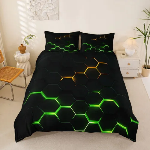 Vista 47 de Juego de funda de edredón con lazo de dibujos animados para niñas, tamaño individual, juegos de ropa de cama de princesa con lazo para niños, 2 Azul