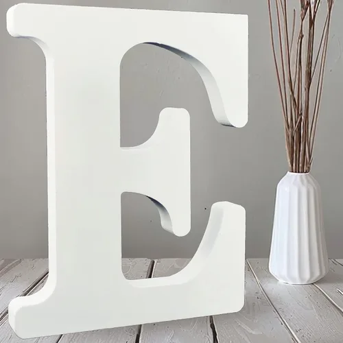 Vista 10 de AOCEAN Letras de madera grandes blancas de 10 pulgadas, letras de madera sin terminar para decoración de pared, letras decorativas de pie