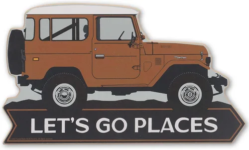 Vista 14 de Letrero redondo de metal para Toyota Land Cruiser Off-Road – Letrero retro de Toyota para garaje, tienda o cueva de hombre