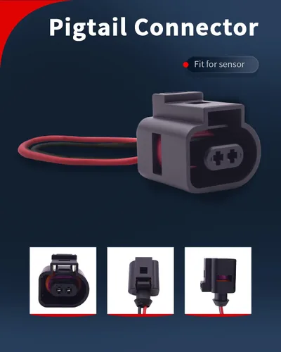 Vista 5 de VEHICODE Sensor de temperatura del refrigerante del motor, sensor de temperatura de agua ECT de 2 pines compatible con Audi A3 A4 A5 A6 A7 A8 Q3 Q5