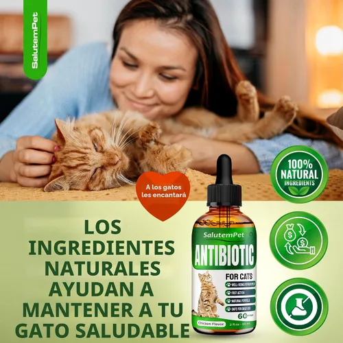 Vista 8 de Antibiótico para gatos para infecciones, ITUs, momentos respiratorios, resfriado y alergias Antibióticos para gatos de todas las edades y razas