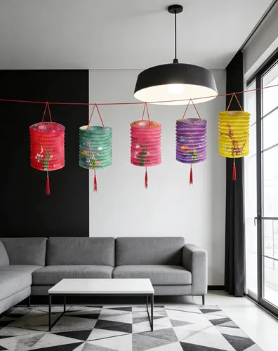 Vista 5 de 5 linternas de papel con luces LED, Día de San Valentín, Año Nuevo, chino, primavera, festival, 6.3 pulgadas, faroles de iluminación colgantes