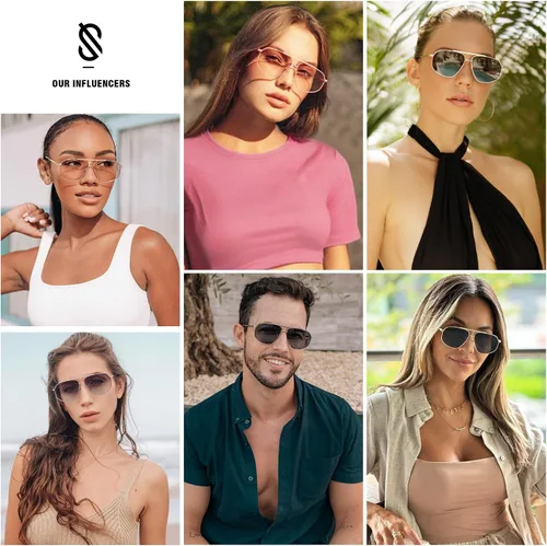 Vista 3 de SOJOS Gafas de sol clásicas estilo aviador hexagonales retro para mujeres y hombres, gafas de sol vintage de polígono SJ1200