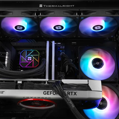 Vista 6 de Thermalright Aqua Elite 360 V3 - Enfriador líquido de CPU, tamaño de fila de enfriamiento 360, 3 ventiladores PWM de 4.724 in, rodamientos S-FDB