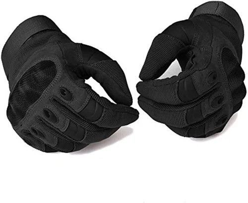 Vista 7 de REEBOW GEAR Guantes tácticos para motocicletas, guantes de dedo completo, color negro