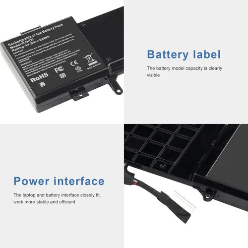 Vista 4 de Fancy Buying 8-Cell 92WH 6JHDV - Batería para portátil Dell Alienware 17 R3 P43F002 R2 P43F001 ALW17ED-1728 2728 3728 3828 4718 4738 AW17R3-3758SLV