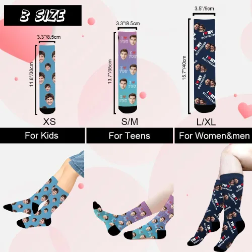 Vista 4 de Jecivila Calcetines personalizados con foto, calcetines divertidos personalizados, imprime tu imagen, regalos divertidos personalizados para hombres