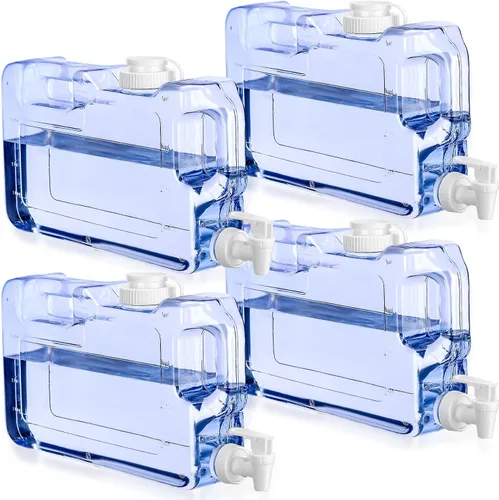 Vista 10 de Funnymoom 6 dispensadores de bebidas para refrigerador, refrigerador, botella dispensadora de agua reutilizable de plástico con espita para fiestas