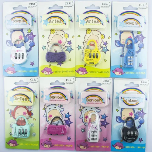 Vista 2 de HAND® Funky Zodiac Star Signs - Candado de combinación de 3 dígitos para el hogar y la escuela, paquete de 2