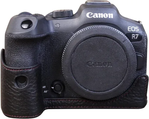 Vista 10 de Rieibi EOS R7 - Funda de piel sintética de calidad para cámara digital Canon EOS R7 - Funda de agarre para Canon EOSR7, color negro