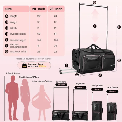Vista 7 de Fanwoli Bolsa de baile de 23 pulgadas con perchero y cortina Protección de privacidad integral de 360° Sin riesgo de exposición