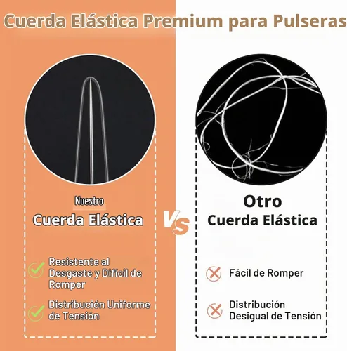 Vista 5 de UOOU 4 rollos de cuerda de pulsera de 0.02 in, cuerda elástica